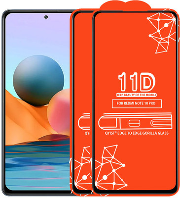 Qyist Edge To Edge Tempered Glass for Redmi Note 10 Pro(Pack of 2)
