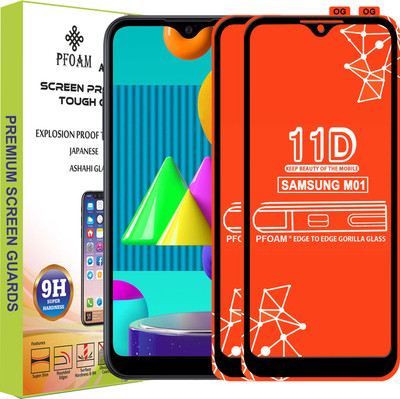 PFOAM Edge To Edge Tempered Glass for SAMSUNG GALAXY M01(Pack of 2)