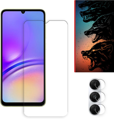 ARBAN Edge To Edge Tempered Glass for Samsung Galaxy A05s 4G Tempered Screen Protector | Anti-Scratch | Edge to Edge Full Coverage | 9H Hardness ( 1 FRONT SCREEN GUARD + 1 CAMERA LENS PROTECTOR + 1 FREE BACK EMBOSSED SKIN061 )(Pack of 1)