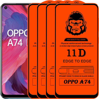 Xester Edge To Edge Tempered Glass for OPPO A74(Pack of 4)