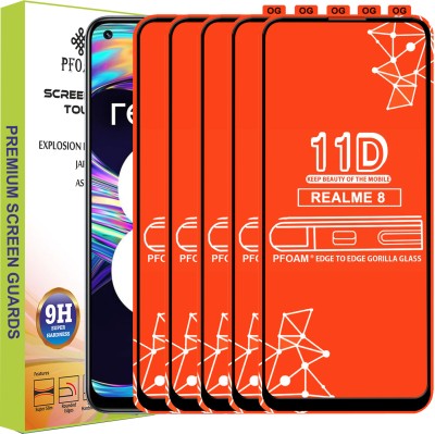 PFOAM Edge To Edge Tempered Glass for REALME 8(Pack of 5)