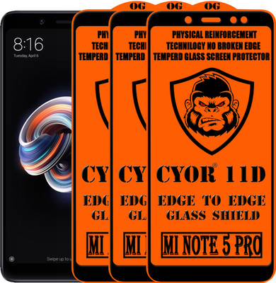CYOR Edge To Edge Tempered Glass for Mi Redmi Note 5 Pro(Pack of 3)