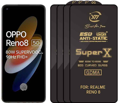 GDMA Edge To Edge Tempered Glass for OPPO RENO 8(Pack of 4)