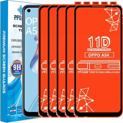 PFOAM Edge To Edge Tempered Glass for OPPO A54(Pack of 5)