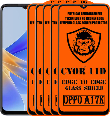 CYOR Edge To Edge Tempered Glass for OPPO A17K(Pack of 5)