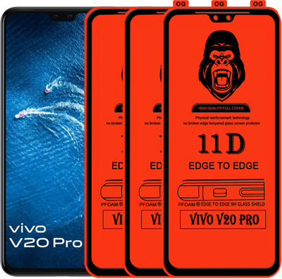 Laxdom Edge To Edge Tempered Glass for VIVO V20 PRO(Pack of 3)