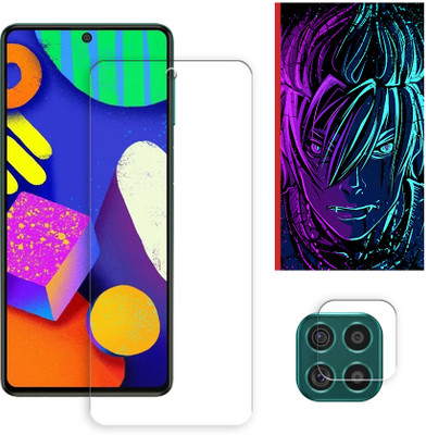 ARBAN Edge To Edge Tempered Glass for Samsung Galaxy M62 4G Tempered Glass Screen Protector | Anti-Scratch | Edge to Edge Full Coverage | 9H Hardness (1 FRONT SCREEN GUARD + 1 CAMERA LENS PROTECTOR + 1 FREE BACK EMBOSSED SKIN002)(Pack of 1)