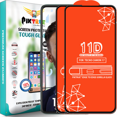 PikTrue Edge To Edge Tempered Glass for Tecno Camon 17(Pack of 2)