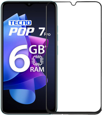 DMJHP Edge To Edge Tempered Glass for Tecno Pop 7(Pack of 1)
