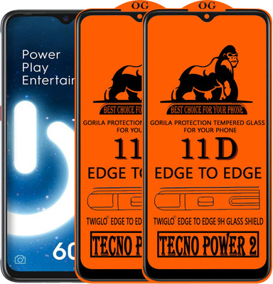 TWIGLO Edge To Edge Tempered Glass for TECNO POWER 2(Pack of 2)