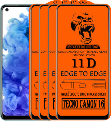 TWIGLO Edge To Edge Tempered Glass for TECNO CAMON 16(Pack of 4)