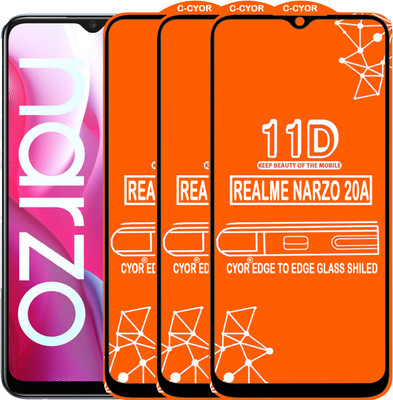 CYOR Edge To Edge Tempered Glass for REALME NARZO 20A(Pack of 3)