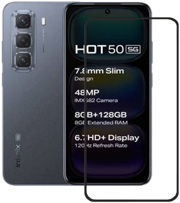 DSCASE Edge To Edge Tempered Glass for Infinix Hot 50 5G(Pack of 1)