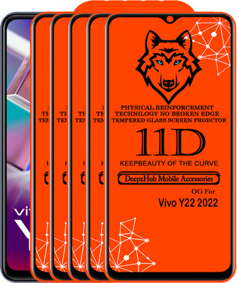 DeepzHub Edge To Edge Tempered Glass for vivo Y22 2022(Pack of 5)