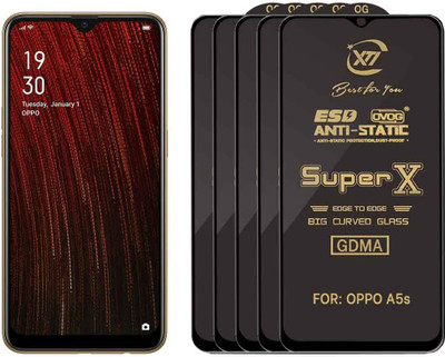 GDMA Edge To Edge Tempered Glass for OPPO A5S(Pack of 5)