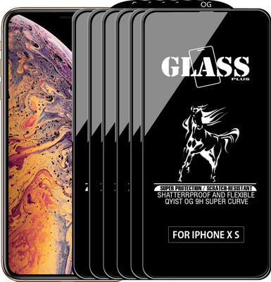 Qyist Edge To Edge Tempered Glass for Apple iPhone XS(Pack of 6)