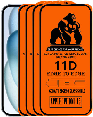 GDMA Edge To Edge Tempered Glass for Apple iPhone 15(Pack of 4)