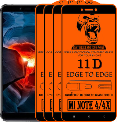 CYOR Edge To Edge Tempered Glass for Mi Redmi Note 4X(Pack of 4)