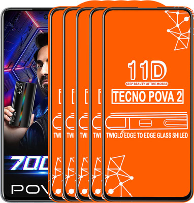 TWIGLO Edge To Edge Tempered Glass for TECNO POVA 2(Pack of 5)