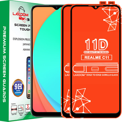 Laxdom Edge To Edge Tempered Glass for REALME C11(Pack of 2)