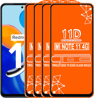 TWIGLO Edge To Edge Tempered Glass for REDMI NOTE 11 4G(Pack of 4)