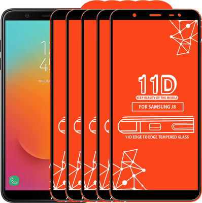 Qyist Edge To Edge Tempered Glass for Samsung Galaxy J8(Pack of 5)