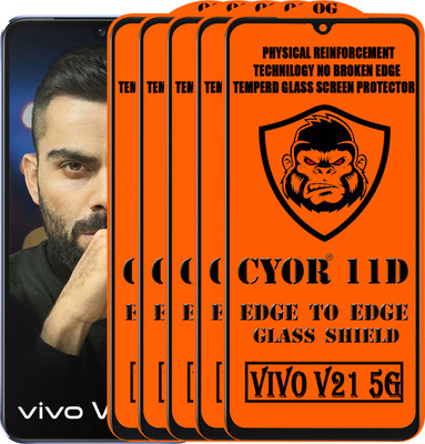CYOR Edge To Edge Tempered Glass for VIVO V21 5G(Pack of 5)