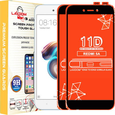 Laxdom Edge To Edge Tempered Glass for Mi Redmi 5A(Pack of 2)