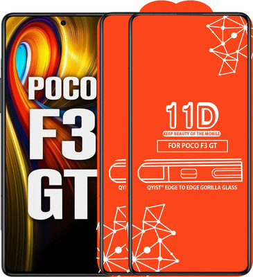 Qyist Edge To Edge Tempered Glass for Poco F3 Gt(Pack of 2)
