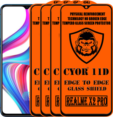 CYOR Edge To Edge Tempered Glass for Realme X2 Pro(Pack of 4)