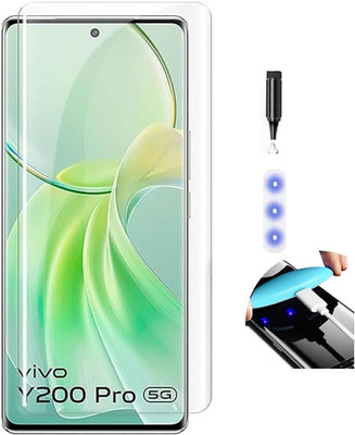 MD PROTECT Edge To Edge Tempered Glass for Vivo Y200 Pro 5G, 2.5D Curved Edge Premium Tempered Glass for Ultimate Protection(Pack of 1)