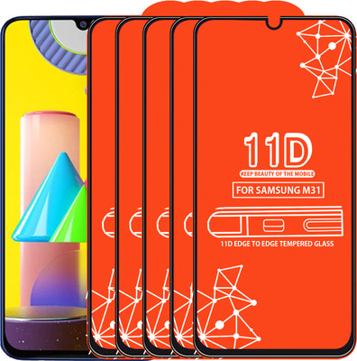 Roxel Edge To Edge Tempered Glass for Samsung Galaxy M31(Pack of 5)