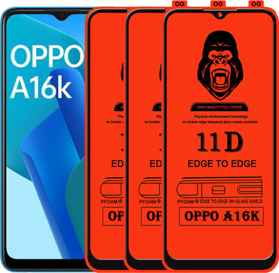 Rofix star Edge To Edge Tempered Glass for OPPO A16K(Pack of 3)