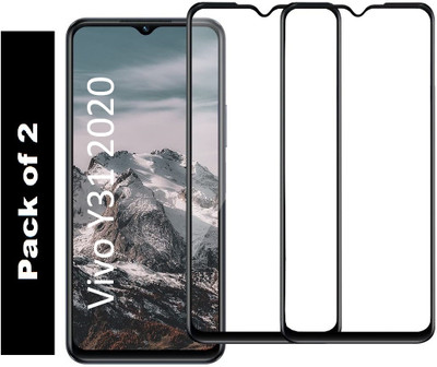 MobiCraft Zone Edge To Edge Tempered Glass for Vivo Y31 2020(Pack of 2)