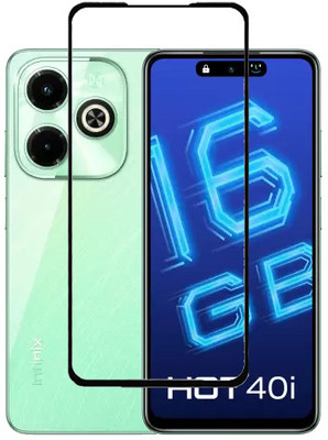 HOBBYTRONICS Edge To Edge Tempered Glass for Infinix HOT 40i, INFINIX HOT 40I(Pack of 1)