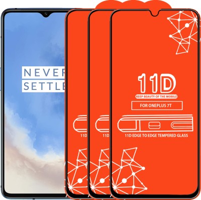 Qyist Edge To Edge Tempered Glass for Oneplus 7T(Pack of 3)