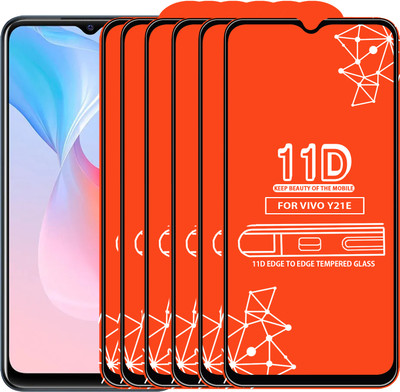Qyist Edge To Edge Tempered Glass for Vivo Y21E(Pack of 6)
