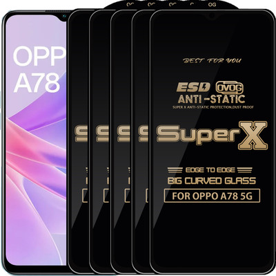 Roxel Edge To Edge Tempered Glass for OPPO A78 5G(Pack of 5)