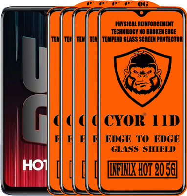 CYOR Edge To Edge Tempered Glass for INFINIX HOT 20 5G(Pack of 5)
