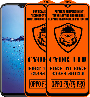 CYOR Edge To Edge Tempered Glass for Oppo F9(Pack of 2)