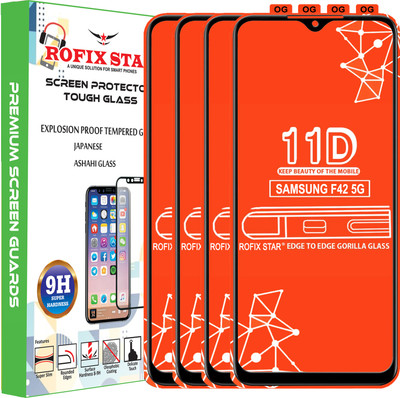 Rofix star Edge To Edge Tempered Glass for SAMSUNG GALAXY F42 5G(Pack of 4)