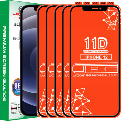 Laxdom Edge To Edge Tempered Glass for APPLE IPHONE 12(Pack of 5)
