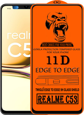 TWIGLO Edge To Edge Tempered Glass for REALME C53(Pack of 1)