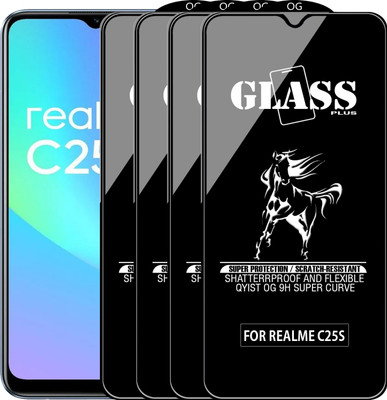 Qyist Edge To Edge Tempered Glass for REALME C25S(Pack of 4)