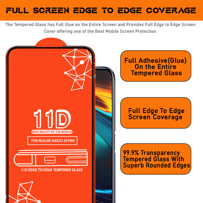 Roxel Edge To Edge Tempered Glass for Realme Narzo 20 Pro(Pack of 4)