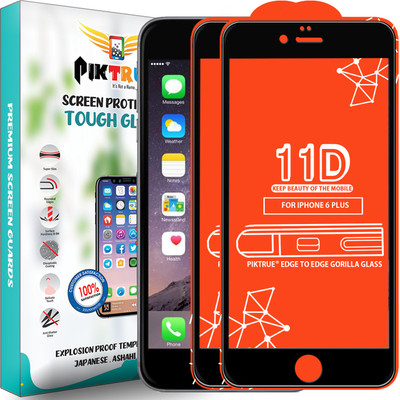 PikTrue Edge To Edge Tempered Glass for Apple iPhone 6 Plus(Pack of 2)