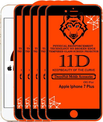 DeepzHub Edge To Edge Tempered Glass for Apple iPhone 7 Plus(Pack of 5)