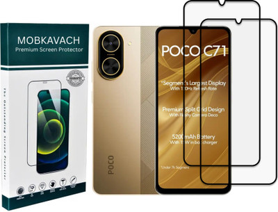 MOBKAVACH Edge To Edge Tempered Glass for POCO C71 5G,poco c71 5g(Pack of 2)
