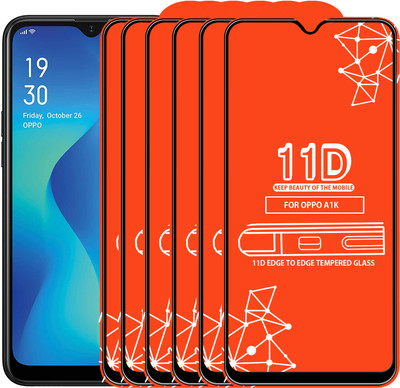 Roxel Edge To Edge Tempered Glass for Oppo A1K(Pack of 6)