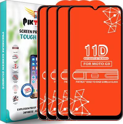 PikTrue Edge To Edge Tempered Glass for Motorola G9(Pack of 4)